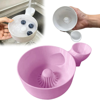 Smart Fruit & Veggie Washer, Automatic Vegetable and Fruit Washer, Printing Automatic Fruit Cleaner Spinner, Vortex Spin Produce Cleaner for Berries, Leaves, Grapes (Green, 8.8in)