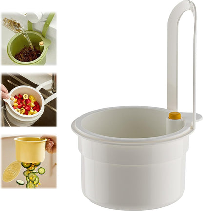 Kitchen Sink Drain Strainer Basket, Hanging Multi-Purpose Kitchen Sink Strainer Draining Basket, Self-Cleaning Press to Open The Food Waste Trash Catcher Basket Garbage Leftovers, Green