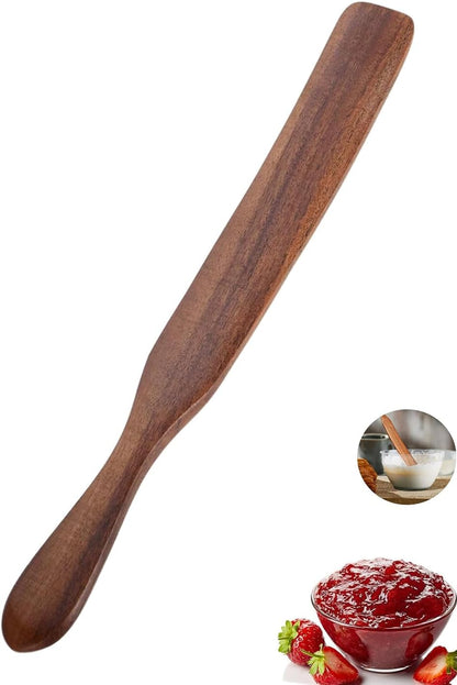 13inch Acacia Wooden Spatula Dough Whisk for Cooking Sourdough Wood Spurtle Kitchen Cooking Utensils Wood Spoon Cooking Mixing Tool for Sourdough Starter Cookware Pot Stir,Spurtles Kitchen Tools