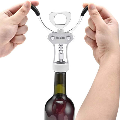 shengshi Wine Opener Zinc Alloy Premium Wing Corkscrew Wine Bottle Opener With Multifunctional Bottles Opener