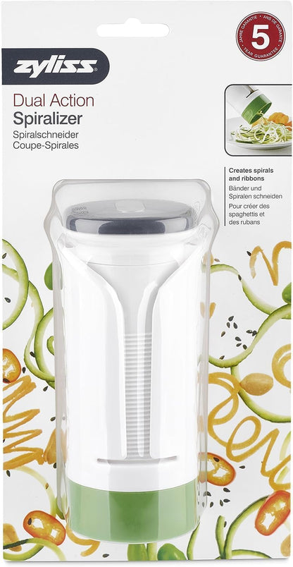 Zyliss Spiralizer - Vegetable Spiralizer & Slicer - Kitchen Tool & Gadget for Cooking - Manual Vegetable Slicer - Dishwasher Safe - White/Green