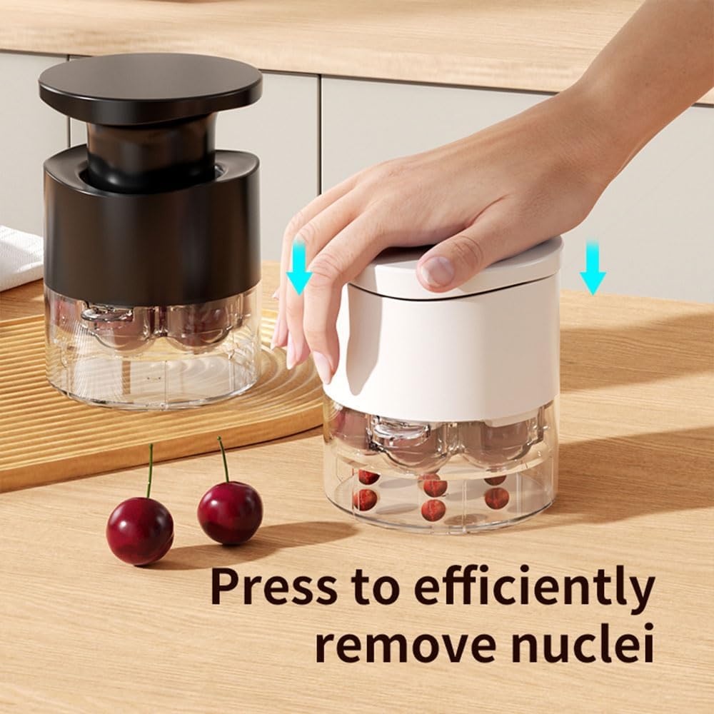 7-Hole Cherry Pitter, 2025 New Quick Push Pull Multiple Cherries Seed Remover Cherry Pitter Tool, Multi-Function Cherry Pitters Core Remover (Black)