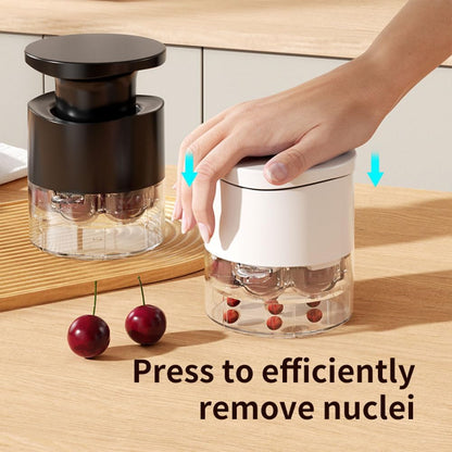 7-Hole Cherry Pitter, 2025 New Quick Push Pull Multiple Cherries Seed Remover Cherry Pitter Tool, Multi-Function Cherry Pitters Core Remover (Black)