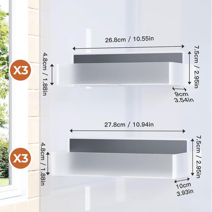 Mystozer Magnetic Spice Rack for Refrigerator, Kitchen Organizer and Storage Shelf, Black (4 Pack)…