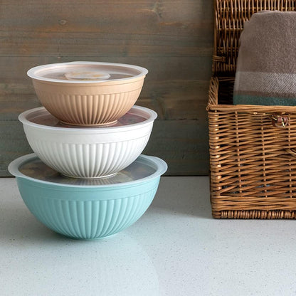 Nordic Ware Prep and Serve Mixing Bowls Set, 3-Piece, Earth-Tones