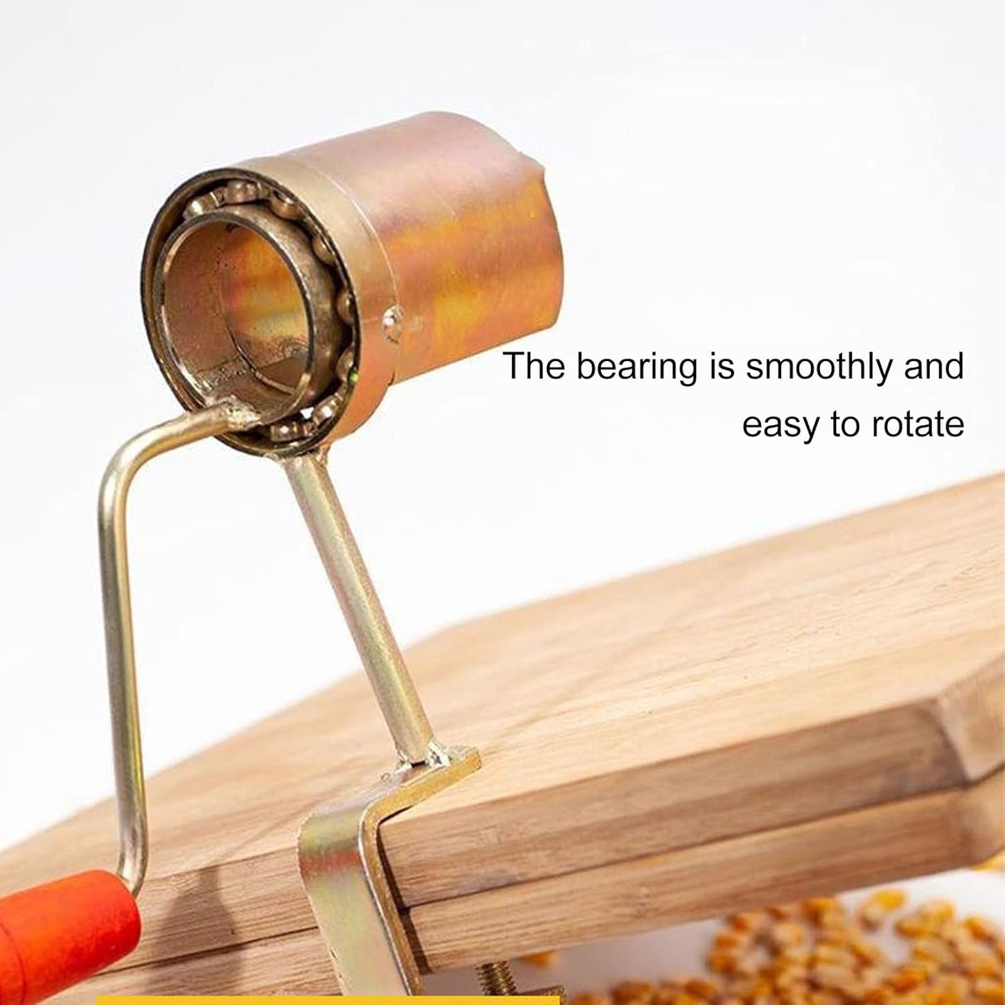 Hand Crank Corn Thresher Dry Corn Sheller Manual Corn Sheller Peeling Clamping Stripper with Wood Handle for Farms and Families