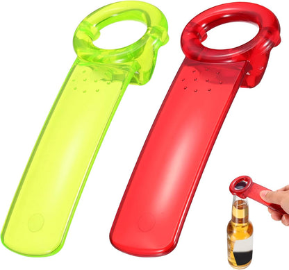 uxcell 2 Pcs Jar Key Lid Opener, Plastic Jar Lid Opener Easy Grip Multifunctional Durable Can Open Tool for Elderly Seniors Women Weak Hands Easy-use by Anyone, Orange/Sky Blue