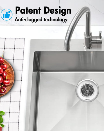 Revolutionary Kitchen Sink Drain Strainer/Patented Reversible Chain Mesh, Effortless Cleaning & Debris Catcher, Large Capacity, Anti-Clog, 304 Stainless Steel & Rust-Proof/Handmade