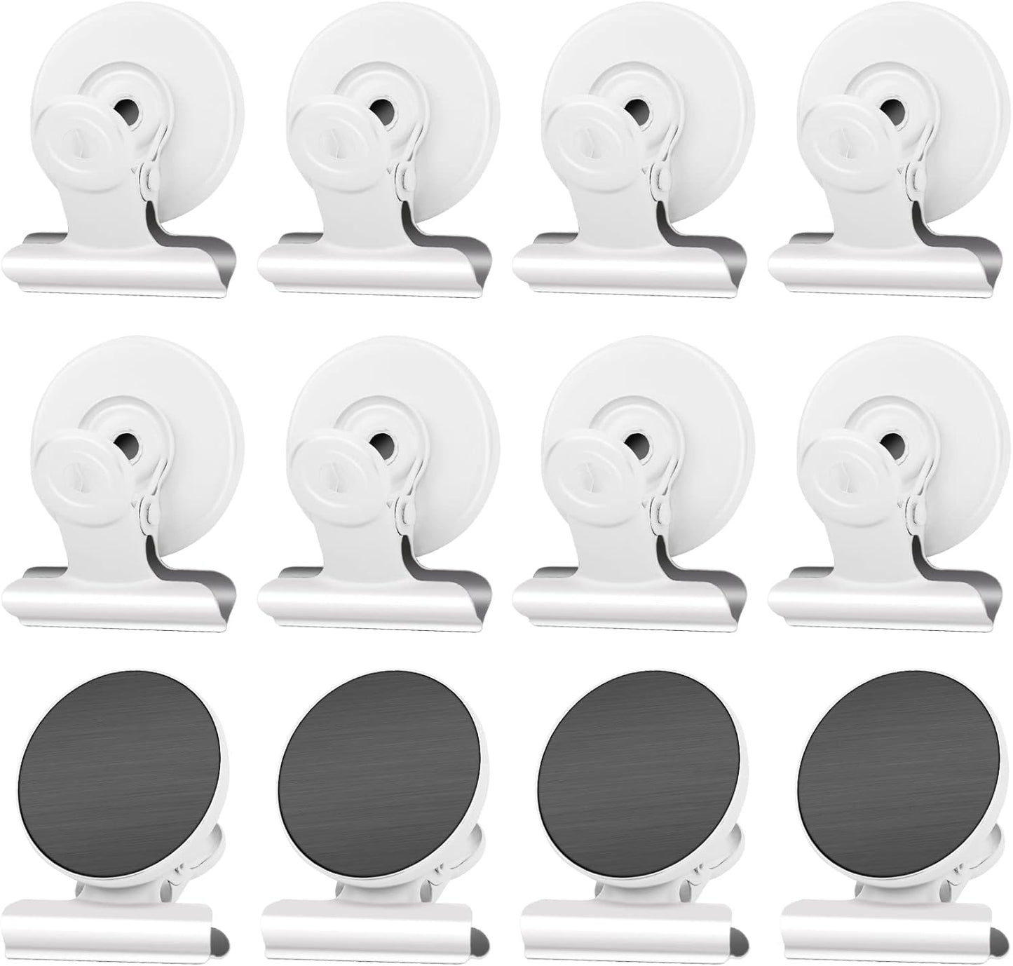 Grtard 12 Pack Magnetic Clips, Fridge Magnets Refrigerator Magnets, Strong Magnetic Clips Heavy Duty, Whiteboard Magnet Clip for Office Home Classroom Organization Kitchen Accessories(Black)