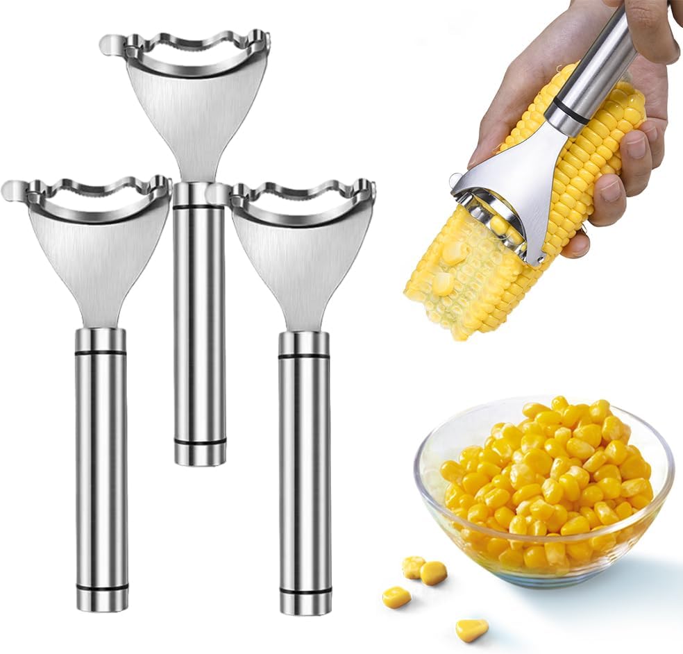 2026 Upgraded Corn Peeler, Stainless Steel Corn Cob Stripper Tool Corn Thresher from the Cob, Fast Corn Cob Separator (4 PCS)