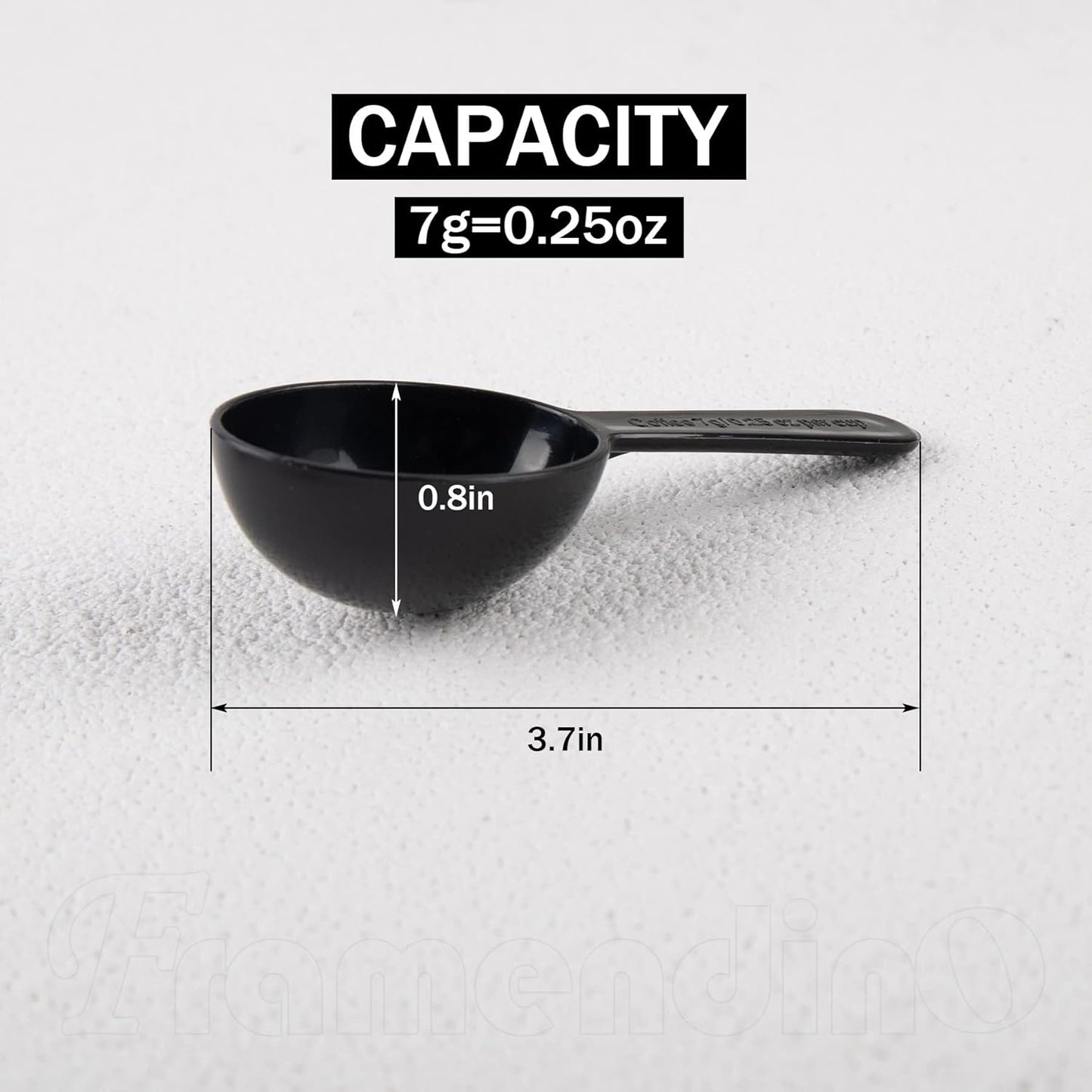 Framendino, 5 Pack Plastic Coffee Measuring Spoons Short Handle Scoops for Tea Sugar Cereal Milk Powder Spices Black 7g