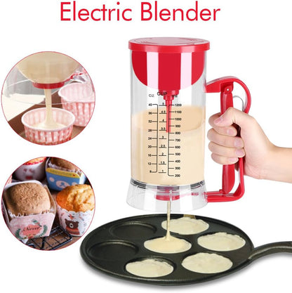 Electric Batter Mixer Dispenser, 1200mL Cordless Powered Mixer Separator Machine for Cupcakes, Waffles, Muffin Mix, Crepes, Cake or Any Baked Goods