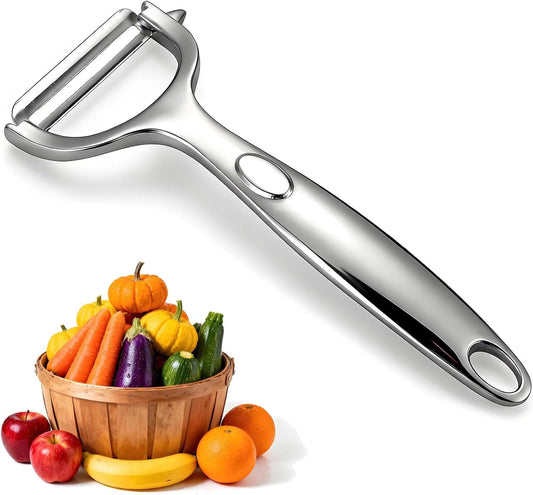 Premium Vegetable Peelers with Swivel Blade - Ultra Sharp 420 Stainless Steel Potato Apple Peeler, Ergonomic Handle & Potato Eye Remover, Dishwasher Safe