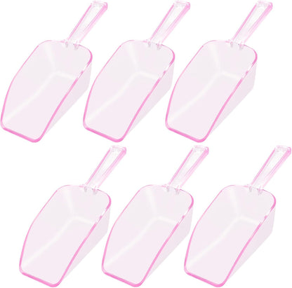 6 PCS Clear Plastic Ice Scoop(7.6 Inch) for Freezer Food Coffee Popcom Flour Dry Goods 5 Oz Simple Mini Ice Cube Shovel Scoopers Holder Laundry Freezer Bucket Bin Containers Maker Machine Kitchen Pick