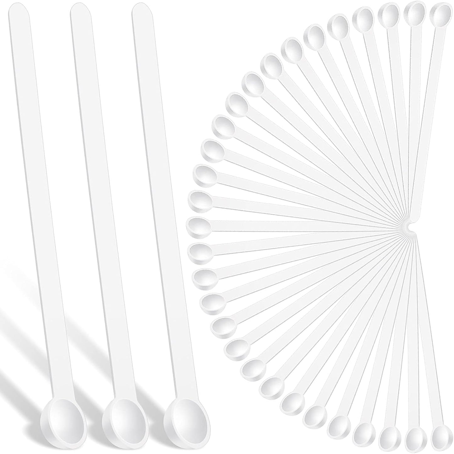 Honeydak 1/32 Teaspoon Micro Scoops 150 Milligram Mini Measuring Spoons Tiny Little Plastic Scoop for Measuring Cosmetics, Powders, Glitter and Seasoning(White, 16 Pieces)