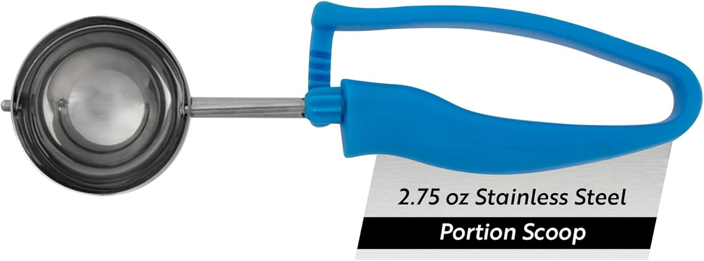Restaurantware Ice Cream Scoop 1 Case 3.75 oz Stainless Steel Portioner Commercial Kitchen Tool Comfortable Grip Dishwasher-Safe Ambidextrous Handle