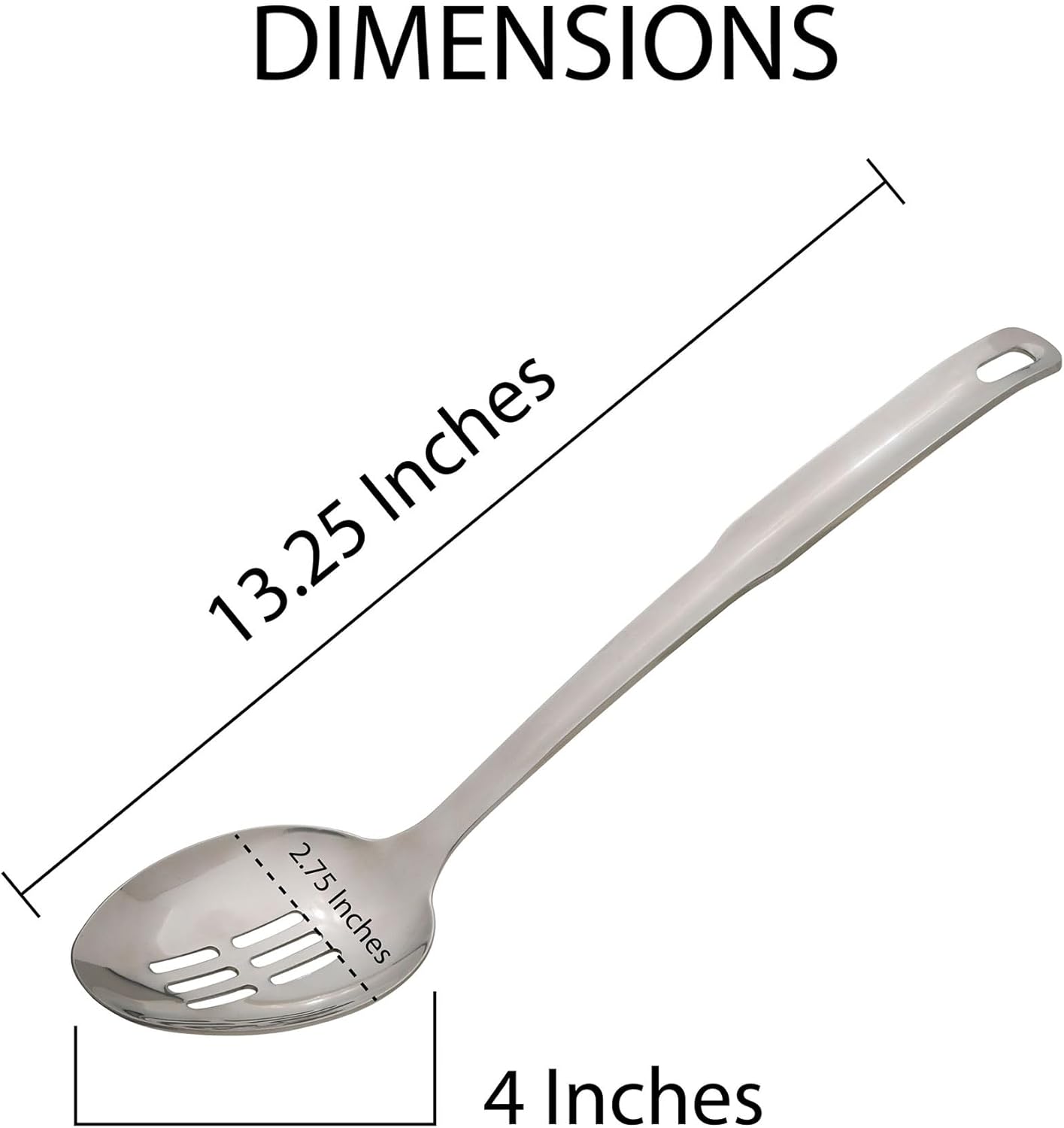 HIC Kitchen Spaghetti Ladle and Pasta Server with Long Handle, 18/8 Stainless Steel, 13-Inch