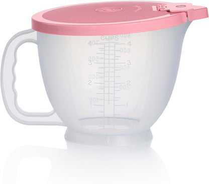 Tupperware Classic Mix-N-Store Pitcher Set in Mint Green and Candy Pink, Dishwasher Safe and BPA Free (2 Bowls, 2 Lids)