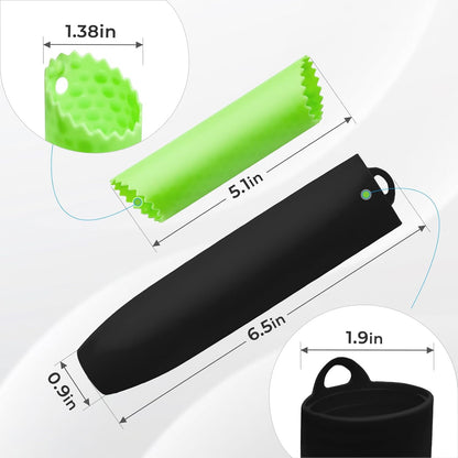 Silicone Garlic Peeler Tube Roller, Effortless Single & Bulk Clove Peeling, Odor-free Kitchen Tool, Stores 10-12 Cloves (Black,Green)