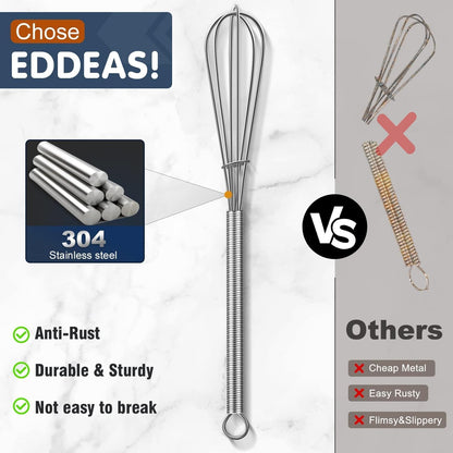 Whisks For Cooking - 500 °F Heat Resistant Silicone Whisk, Heavy Duty 7",9"&11inch Non-Scratch Balloon Kitchen Wisk tool Set, for cooking Wisking, Blending, Beating, Stirring, 3 Piece Black