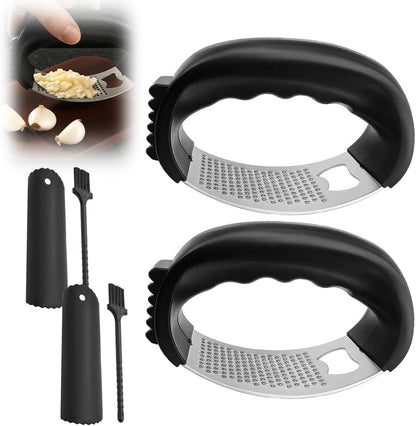 Garlic Press Rocker, 2025 New Stainless Steel Garlic Crusher, Ergonomic Garlic Mincer for Home Kitchen, Manual Garlic Chopper for Home Cooks (1pcs)
