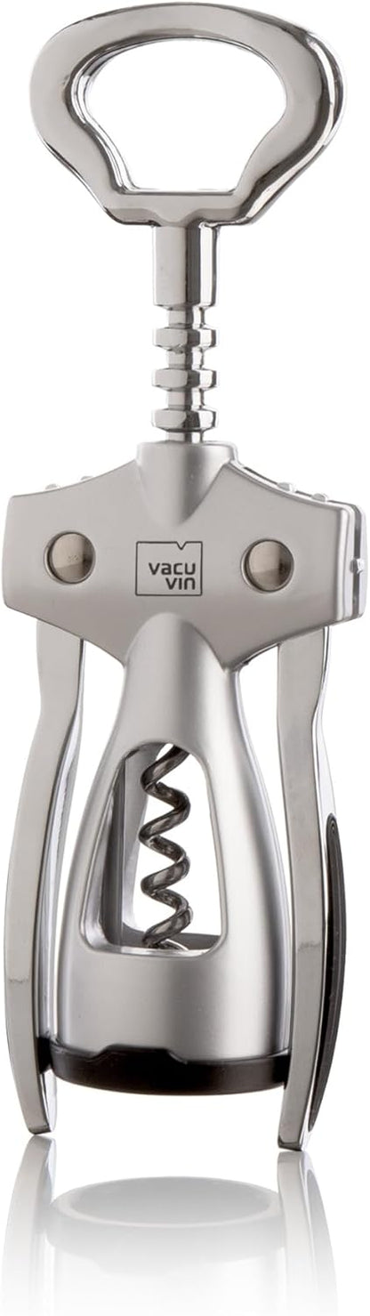 Vacu Vin Winged Corkscrew – Classic Two-Arm Wine Opener with Built-In Bottle Opener – Easy Cork Removal – Durable, Ergonomic Wine Bottle Opener – Ideal for Home, Kitchen & Bar Use