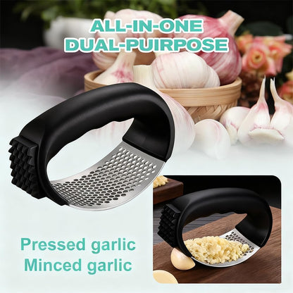 Garlic Presser Set, 2026 Upgraded Stainless Steel Garlic Press Rocker Professional Kitchen Gadgets Garlic Mincer Garlic Crusher, Heavy Duty Mincer Tool Garlic Chopper Garlic Presser Mincer
