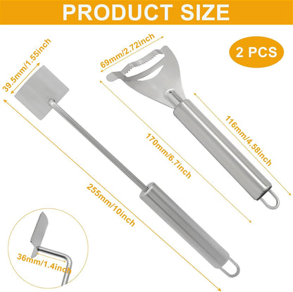 2Pack Corn Peeler and Stripper Tool Set,Upgraded Corn Stripper Corn on the Cob Remover,Easy to Clean Corn Cob Stripper tool for Cooking/Kitchen Enthusiasts
