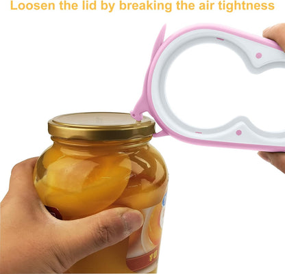 Otstar Jar Opener Bottle Opener and Can Opener for Weak hands, Seniors with Arthritis and Anyone with Low Strength, Mutil Jar Opener Get Lids Off Easily (Blue and Grey)