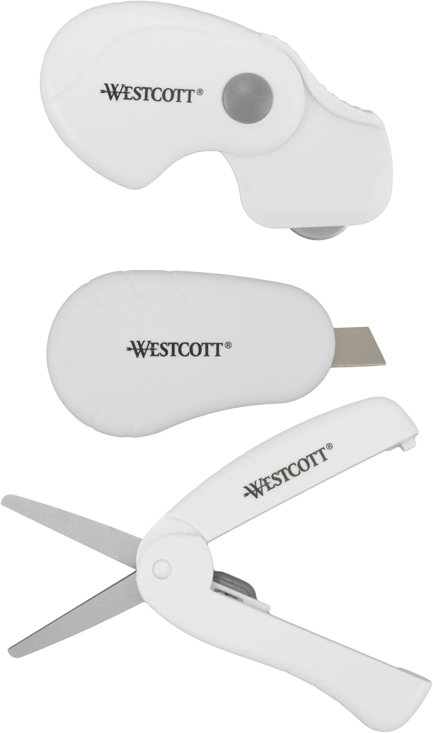 Westcott 5-Inch Micro-Tip Fabric Scissors with Titanium-Bonded Blades - Craft Scissors for Paper and Fabric, Sewing, and More