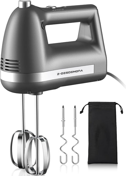 Electric Hand Mixer, Powerful 300W Hand Mixer Electric Handheld with 304 Beaters, Dough Hook,Hand Held Mixer with Turbo for Baking Cakes, Eggs, Cream Food(Black)