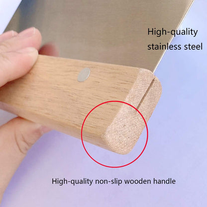 Dough Scraper, Stainless Steel Dough Divider Chopper Bread Scraper Cake Pastry Pizza Cutter Slicer with Wood Handle, 6 x 4-inch （1pcs）