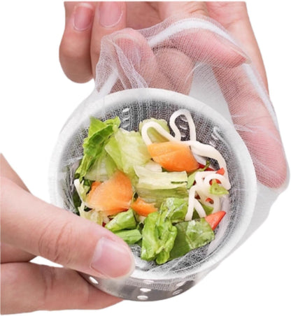 Sink Strainer Bags, 300 Count Disposable Kitchen Sink Drain Mesh Bags, Elastic Fine Net Filter for Food Waste, Universal Fit for Most Sink Strainers