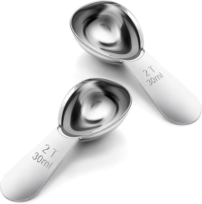 1 Tbsp Scoop Coffee Scoop, 1 Tablespoon Measuring Spoons(15ml), 18/8 Stainless Steel Short Handled Measure Scooper for Calculateing and Grinding Coffee Tea Sugar Christmas Kitchen Gift Jar Beans