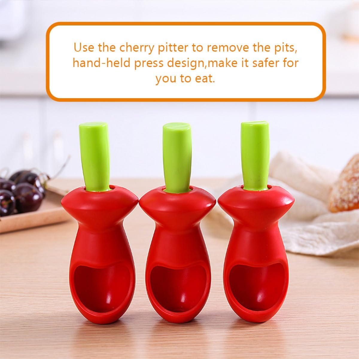 Angoily Cherry Pitter and Olive Pitter Tool, Plastic Compact Fruit Core Remover for Kitchen and Daily Use, Cherry and Olive Seed Remover Suitable for Cooking and Baking