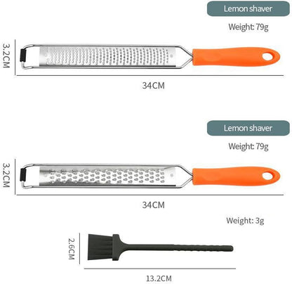 Lemon Zester & Cheese Grater Set of 2,Kitchen Zester Tool for Cheese,Lemon,Nutmeg, Chocolate, Fruits, Vegetables With Protective Cover (Orange)
