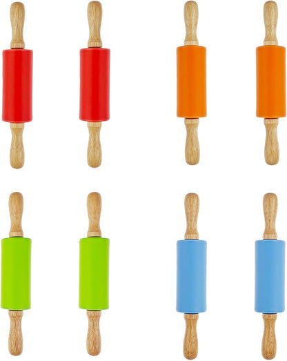 2 Pack Small Rolling Pin for Kids, Kids Rolling Pin for Home Kitchen (9 Inch)