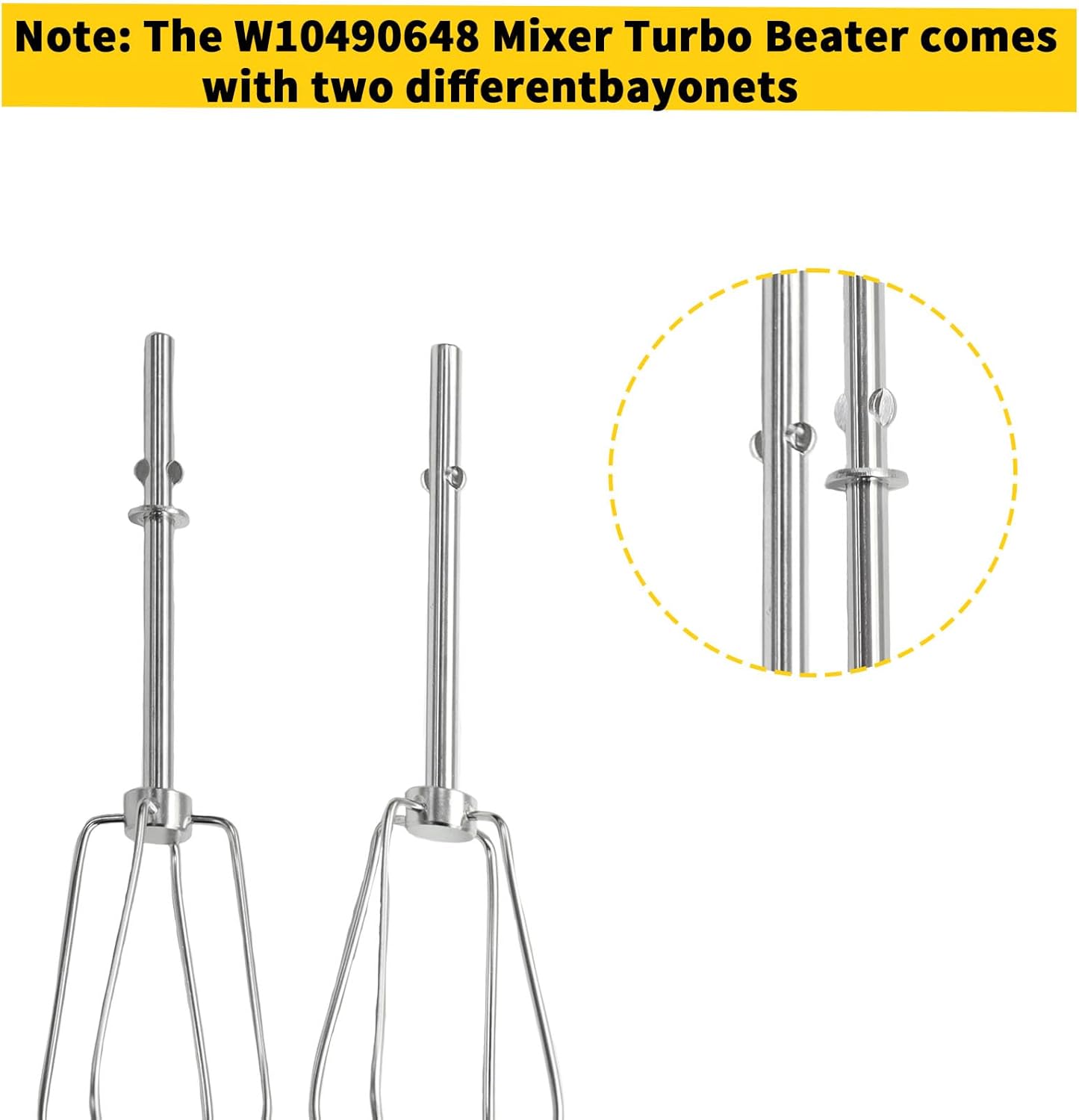 Hand Mixer Beaters Attachments for KitchenAid KHM512 KHM6118 KHM7210 KHM926, Including Turbo Beater, Pro Whisk, Dough Hooks, Blending Rod, Set of 6