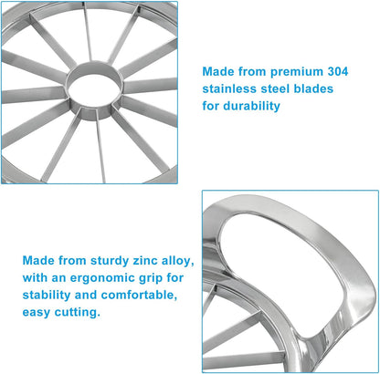8-Blade Extra Large Apple Slicer, Heavy Duty Apple Cutter Stainless Steel Apple Corer, Sharp Fruit Divider Easy to Use for Kitchen/Home Cooks