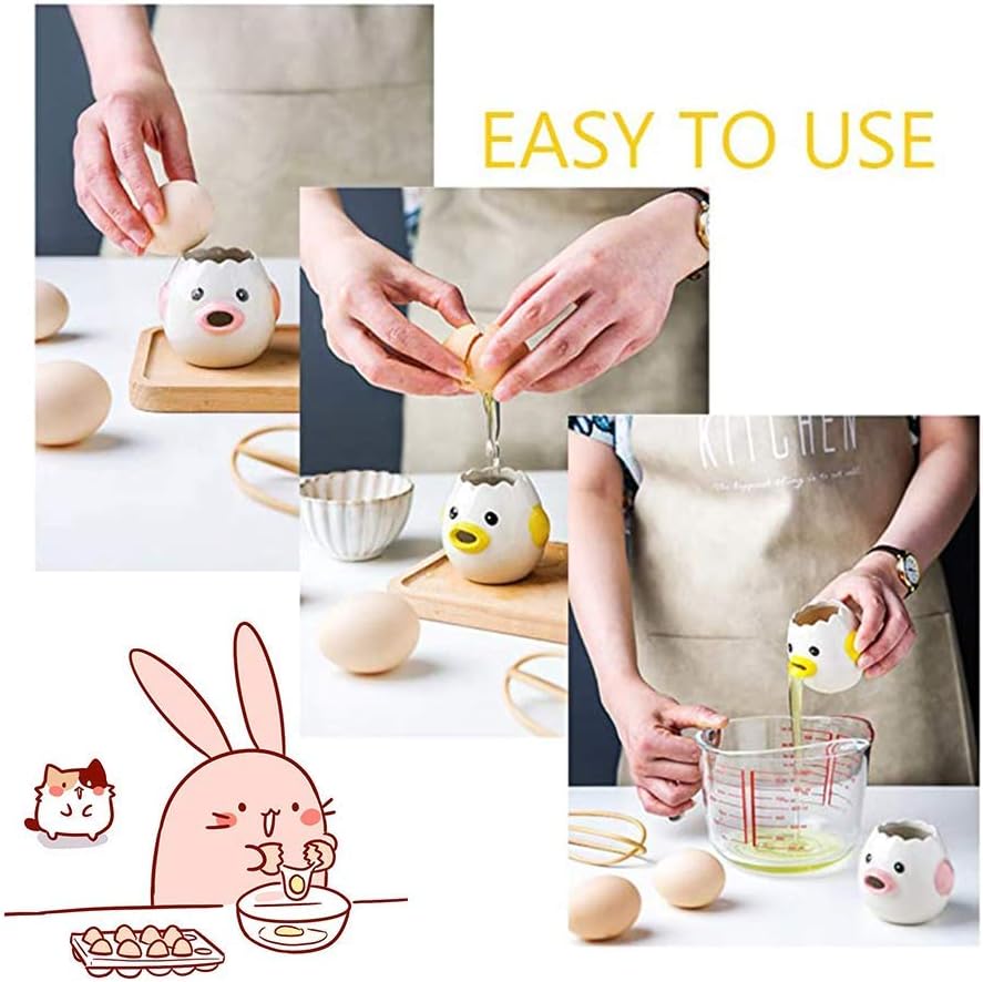 Egg Separator, Yellow, Ceramic, 3x3 Inches, 4.3 OZ