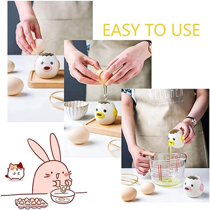Egg Separator, Yellow, Ceramic, 3x3 Inches, 4.3 OZ