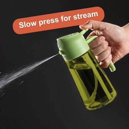 16oz/470ml Glass Olive Oil Sprayer for Cooking - 2 in 1 Olive Oil Dispenser for Kitchen Gadgets, Air Fryer, Salad, and BBQ (black)