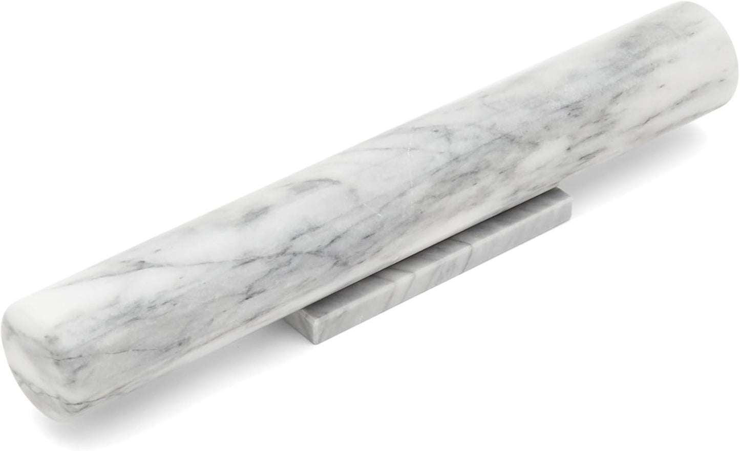 Fox Run French Marble Rolling Pin with Base, White, 3 x 12 x 3 inches