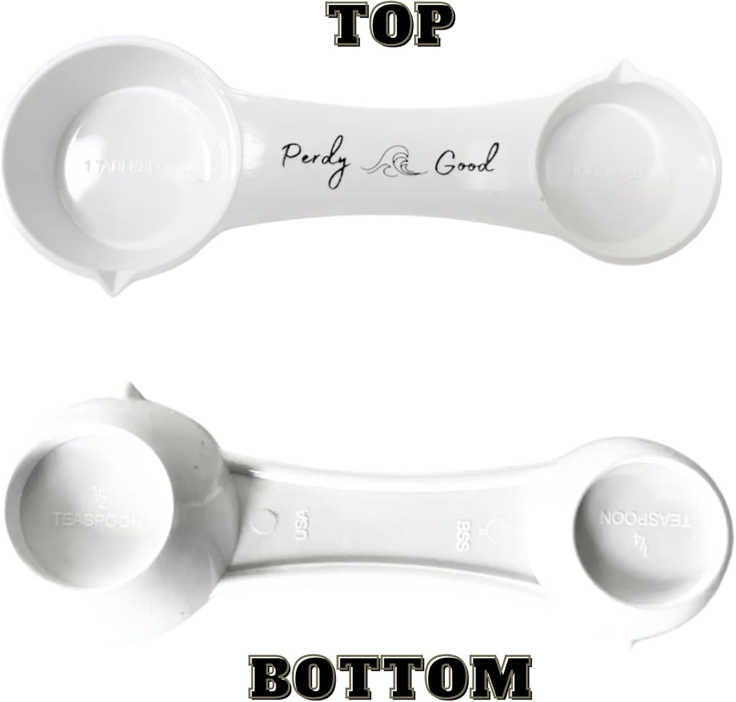 All in One Measuring Spoon for Baking & Cooking – 1 Tbsp, 1 Tsp, 1/2 Tsp, 1/4 Tsp – Durable Plastic, Dishwasher Safe – Accurate Dry & Liquid Measure – Rugged Kitchen Tool – Made in USA