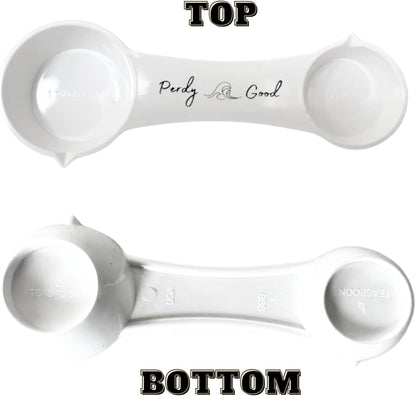 All in One Measuring Spoon for Baking & Cooking – 1 Tbsp, 1 Tsp, 1/2 Tsp, 1/4 Tsp – Durable Plastic, Dishwasher Safe – Accurate Dry & Liquid Measure – Rugged Kitchen Tool – Made in USA