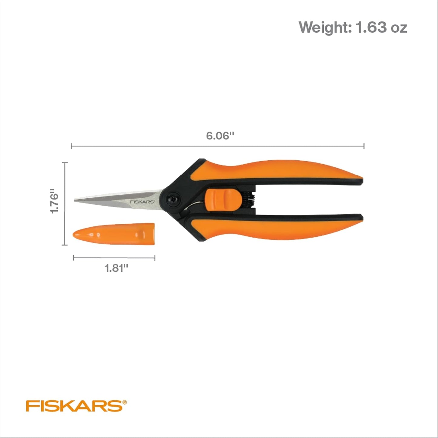 Fiskars 6" Pruning Scissors for Flowers, Buds, Weeds and Small Plants, Garden Snips with Resin Resistant Nonstick Stainless Steel Blades, Gardening Trimmers with Comfortable Handle
