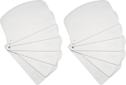 Ateco 1303 Bowl Scraper Set, Flexible Food-safe Plastic, White, 6-Pieces