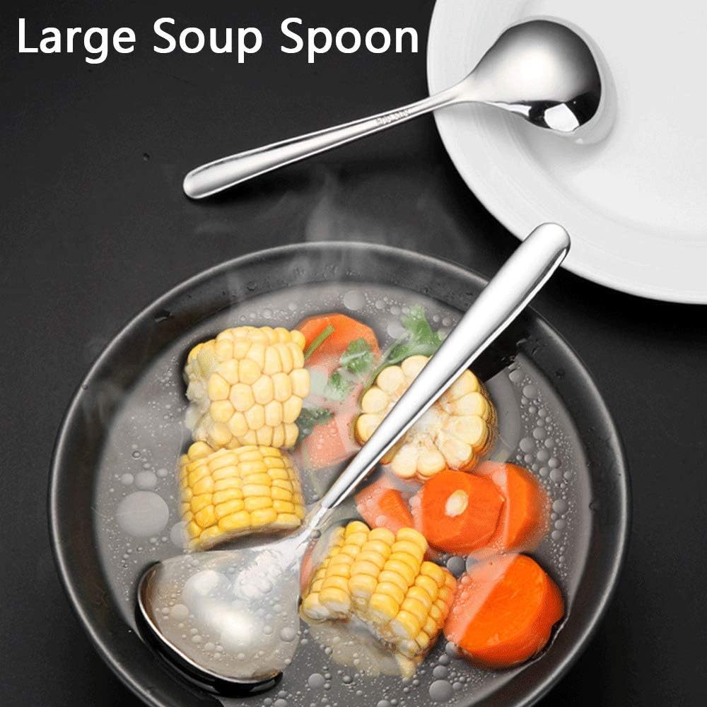18/8 Stainless Steel Mini Ladle Deep Soup Spoon - 6.7inch (4 Packed)