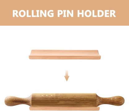 Garneck 2pcs Natural Wood Rolling Pin Stand for Baking Fit Cradle for Pizza Roller Dough Roller Space-saving Kitchen Display Rack Resistant to Stains and Easy to Clean
