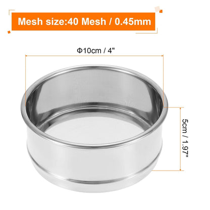 PATIKIL 150 Mesh Lab Sieve, 4" Diameter Test Sieve 304 Stainless Steel Wire Cloth (0.1mm) for Industrial Laboratory